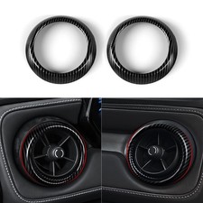 Car ABS Carbon Fiber Dashboard Side Air Outlet AC Vent Sticker Cover Interior...
