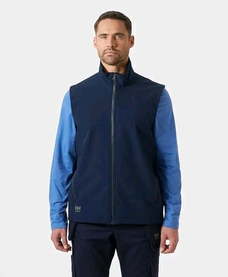 Helly Hansen Workwear Manchester 2.0 Softshell Vest Navy Blue Mens Size XL - NEW