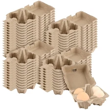 40 Pack Empty Egg Cartons Bulk, 4 Count Pulp Fiber Egg Tray Holder Eggs Stora...