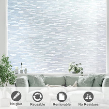 Window Privacy Film, Frosted Glass Window Film with Non-Adhesive UV Blocking ...