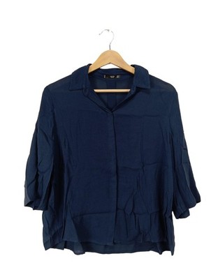 MNG BASICS Hemd-Bluse Damen Bluse Gr. DE 38 blau Elegant