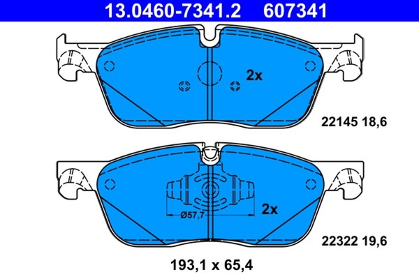 Bremsbelagsatz Scheibenbremse ATE 13.0460-7341.2 FüR Rover Jaguar Velar XF L560-image