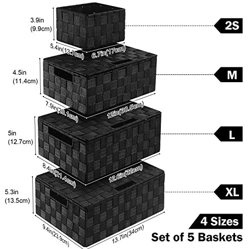 Storage Bins with Lids, Woven Storage Box Organizer Containers Decorative - Picture 3 of 7