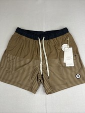 Vuori Kore Camel Stripe V367 Lined 5 Inch Inseam Mens Athletic Lined Shorts