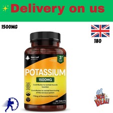 Potassium 1500mg Supplements High Strength - 180 Tablets Nervous System Bones