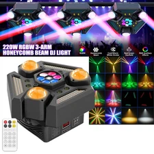 4IN1 3 Arm LED Moving Head Light Beam Laser Stage Spot Disco Bar DJ Lighting DMX