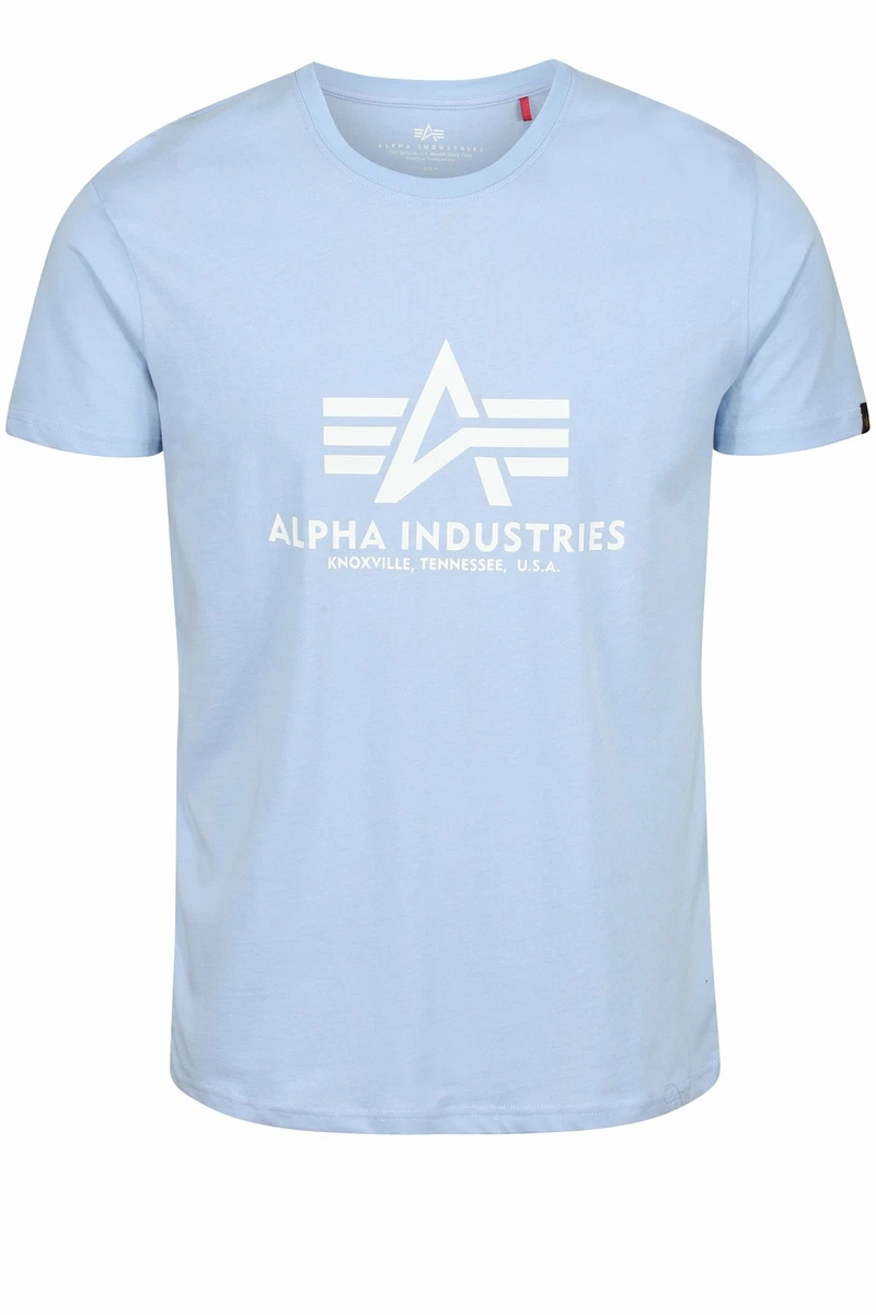 ALPHA INDUSTRIES Basic Logo T-Shirt Light Blue | eBay