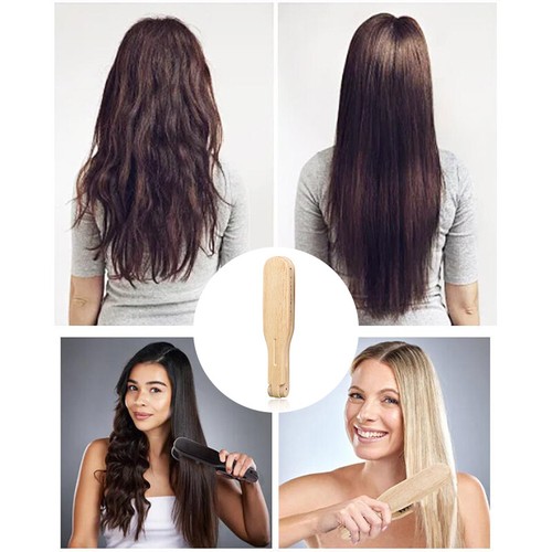 Professional V Type Hair Straighten Comb Wooden Handle Hair Straightener