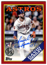 2023 Topps Update David Hensley 1988 On Card Rookie Auto Red SP 15/25 Astros