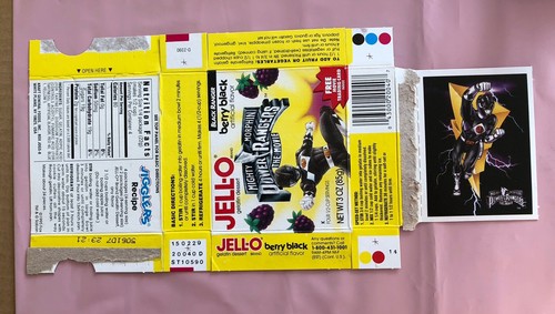 Mighty Morphin Power Rangers Film Vintage Jello Box 1995 anni 90 Black Ranger MMPR - Foto 3 di 5