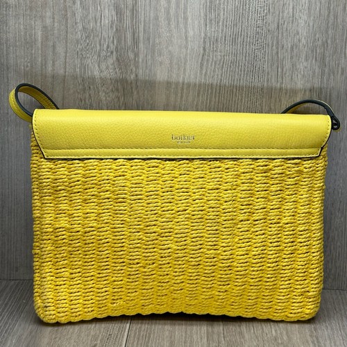 BOTKIER BEACH Valentina Braided Hand Woven Convertible Crossbody Woven Yellow - Picture 5 of 9
