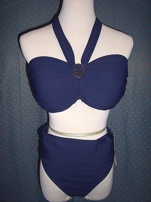 navy blue 2 piece swimsuit