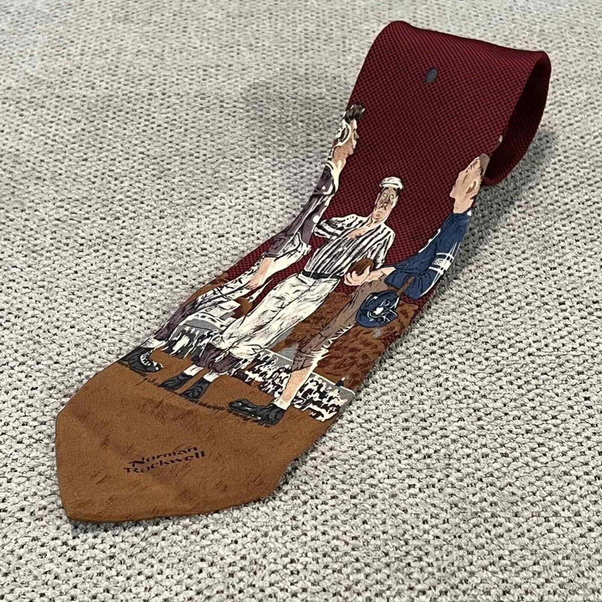 Vintage 1994 Norman Rockwell Football Coin Flip Men’s Neck Tie