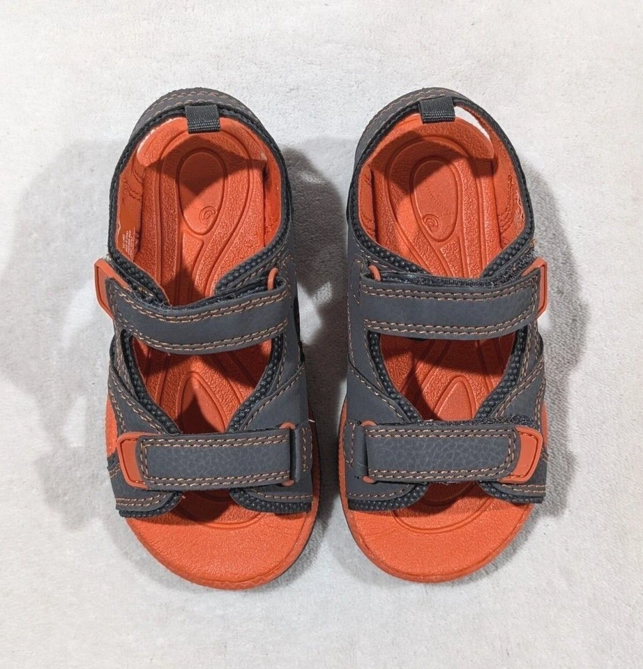 Sandalias Jumping Beans gris dáctil/naranja para niños pequeños - tallas surtidas nuevas con etiquetas Foto 2 de 4