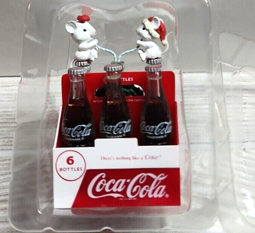 Adorno Coca-Cola "Las cosas van mejor con Coca-Cola" en caja original ratones/ratón blancos - Imagen 3 de 10