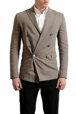 Dsquared2 Men's Linen Double Breasted Blazer Sport Coat US 38 IT 48