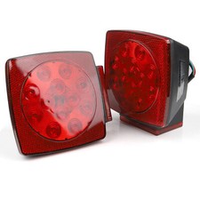 1 Pair Rear LED Submersible Square Trailer Ta...