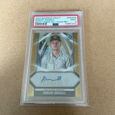 2020 Bowman Draft Robert Hassell Draft Night Gold Auto Refractor #47/50 PSA 9