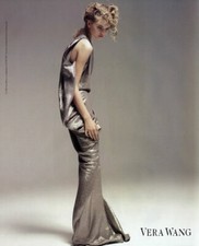 2008 Vera Wang fashion model in silver gown 1-page MAGAZINE AD