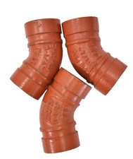 Lot of 3 1-1/4" Reducer Fittings Elbows 45° XGQT07 Red Coupling Pipe Tools