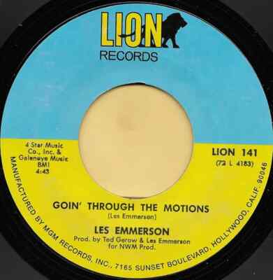 Les Emmerson Control Of Me / Going Through The Motions Vinyl Single 7inch