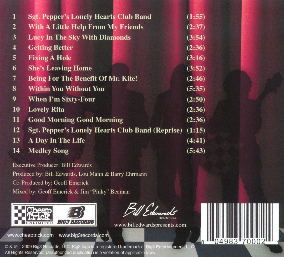 CHEAP TRICK - SGT. PEPPER LIVE [DIGIPAK] NEW CD 804983700021