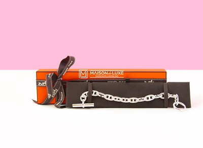 NEW HERMES SILVER CHAINE D'ANCRE GM BRACELET 13 LINKS