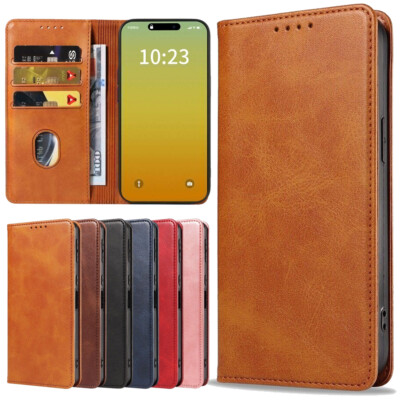 Hülle für iPhone 17 16 E 15 14 13 12 Pro Max Plus Magnet Leder Handy Schutz Case