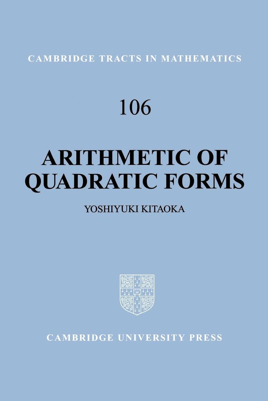 Arithmetic Of Quadratic Forms Yoshiyuki Kitaoka Taschenbuch Paperback
