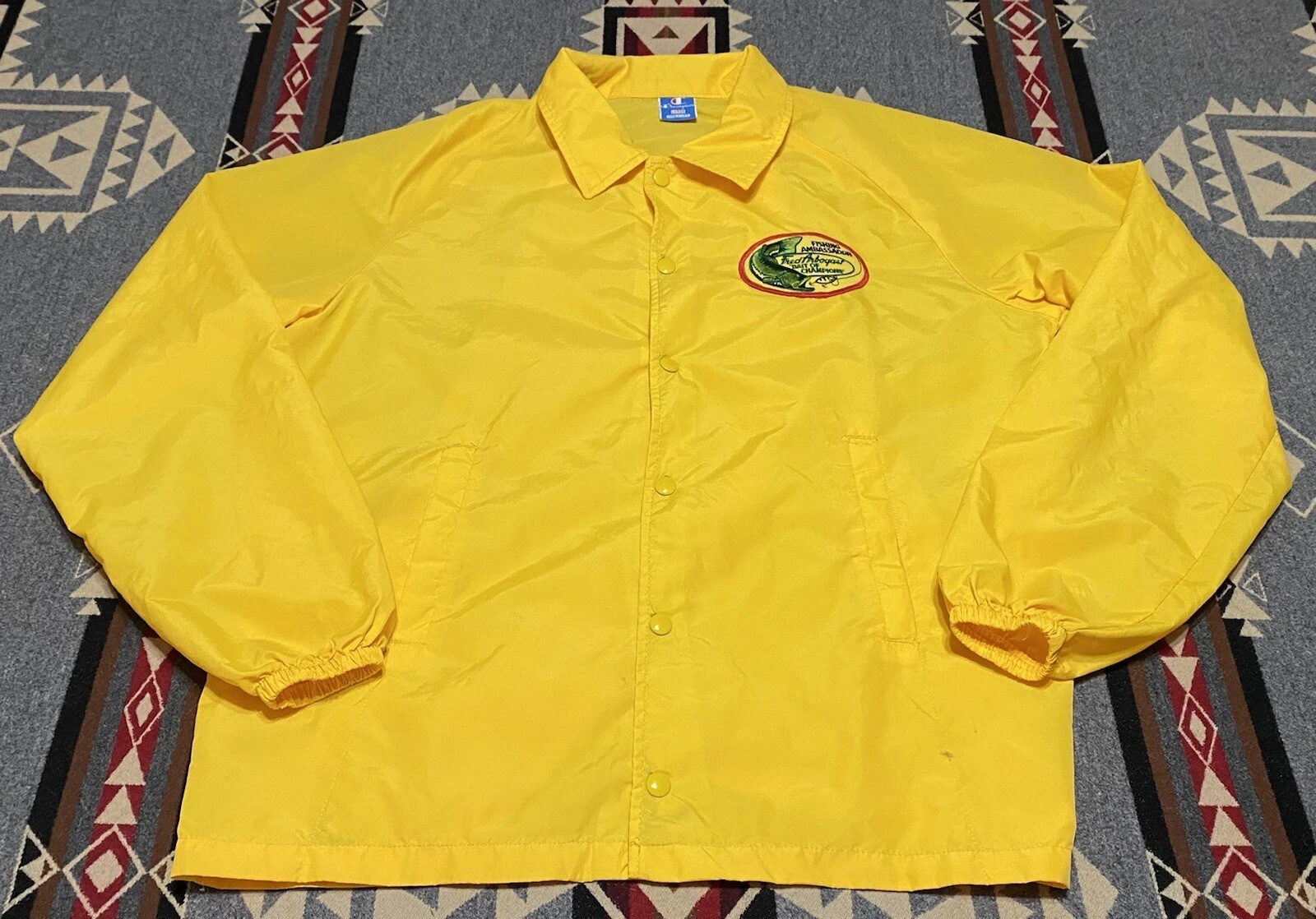Fred Arbogast Bait Co Vintage Fishing Windbreaker Mens L T38