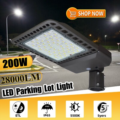 200W LED Shoebox Light Outdoor Street Light LED Parking Lot Pole Light ETL 110V