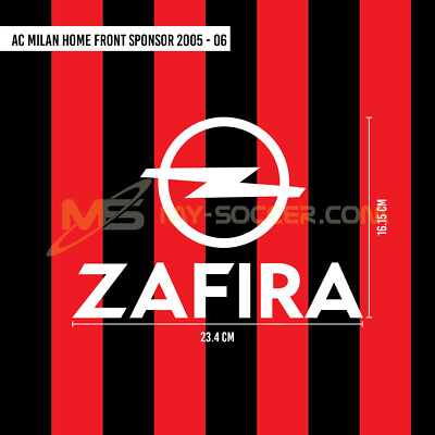 OPEL ZAFIRA AC Milan Home 2005-06 Sponsor (Colour Block White PU