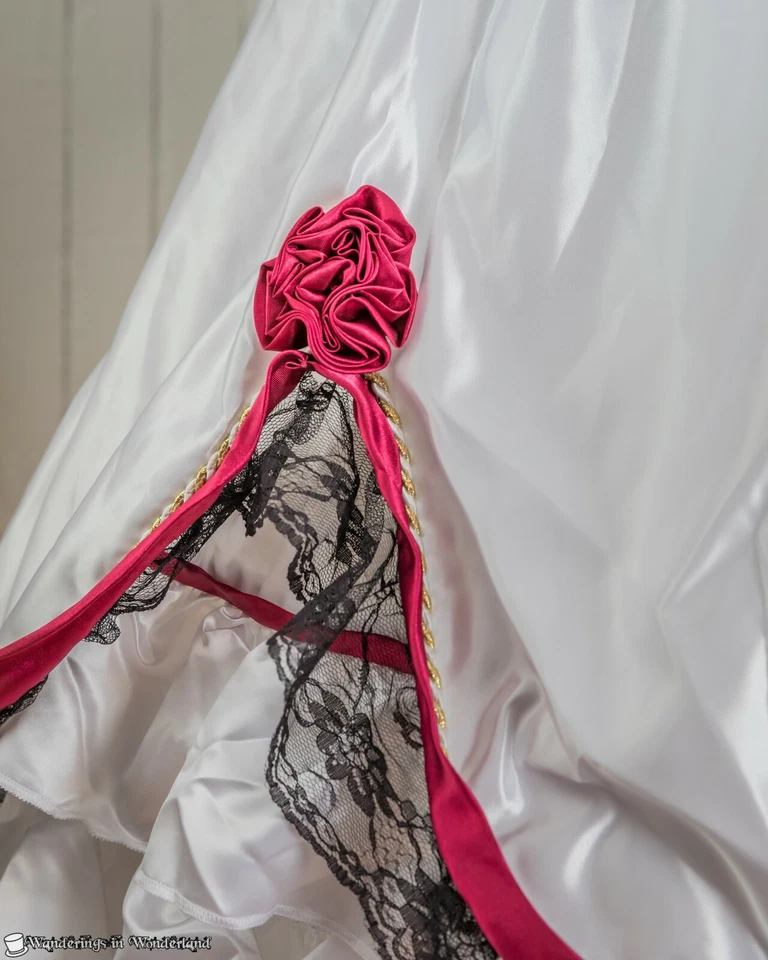 Blanco Rojo Bella Vestido Pequeño Disfraz Aro Teatro Festival Guerra Civil Halloween Foto 4 de 4