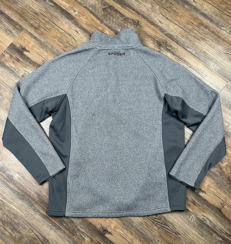 Spyder 1/4 Zip Pullover Men's L Gray Sweater Casual Motorcycle Knit Stretch EUC - Bild 12 von 13