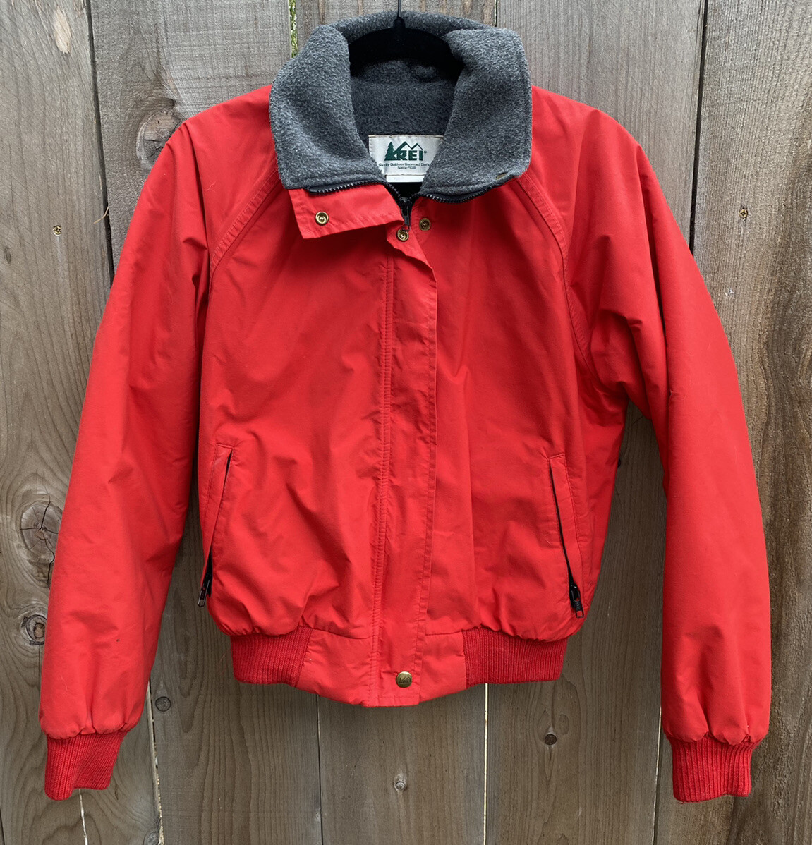 ´90s REI JKT Vintage REI Rain Coat Jacket Medium Blue Full Zip Hooded