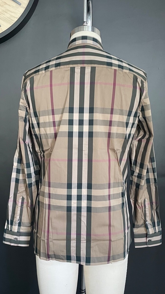 BURBERRY Nelson Long Sleeve Shirt Classic Tan/Black Check S,M,L,XL