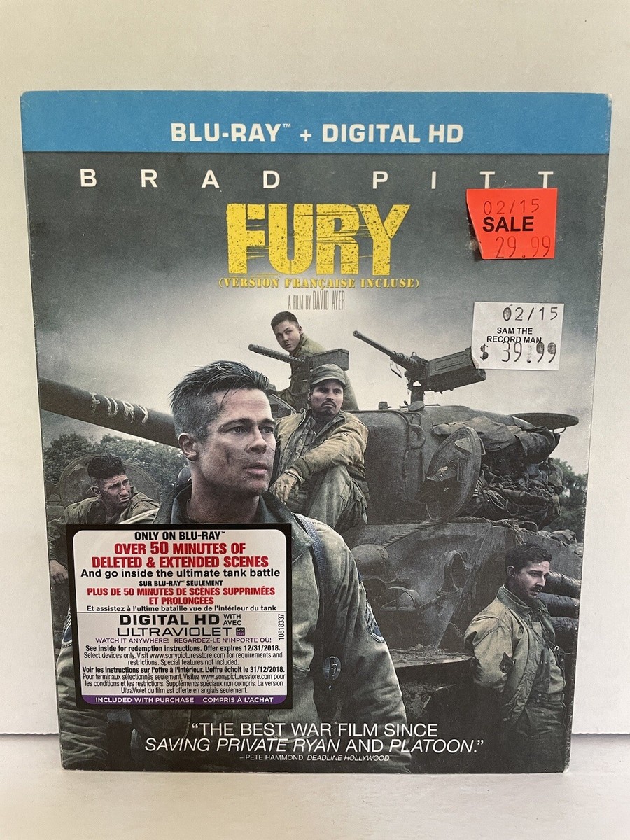 Fury (2014) Blu-ray with Slipcover Brad Pitt | eBay