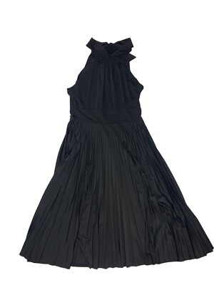 Soprano Black Halter Dress Pleated fit & flare Knee Length Size Medium |  eBay