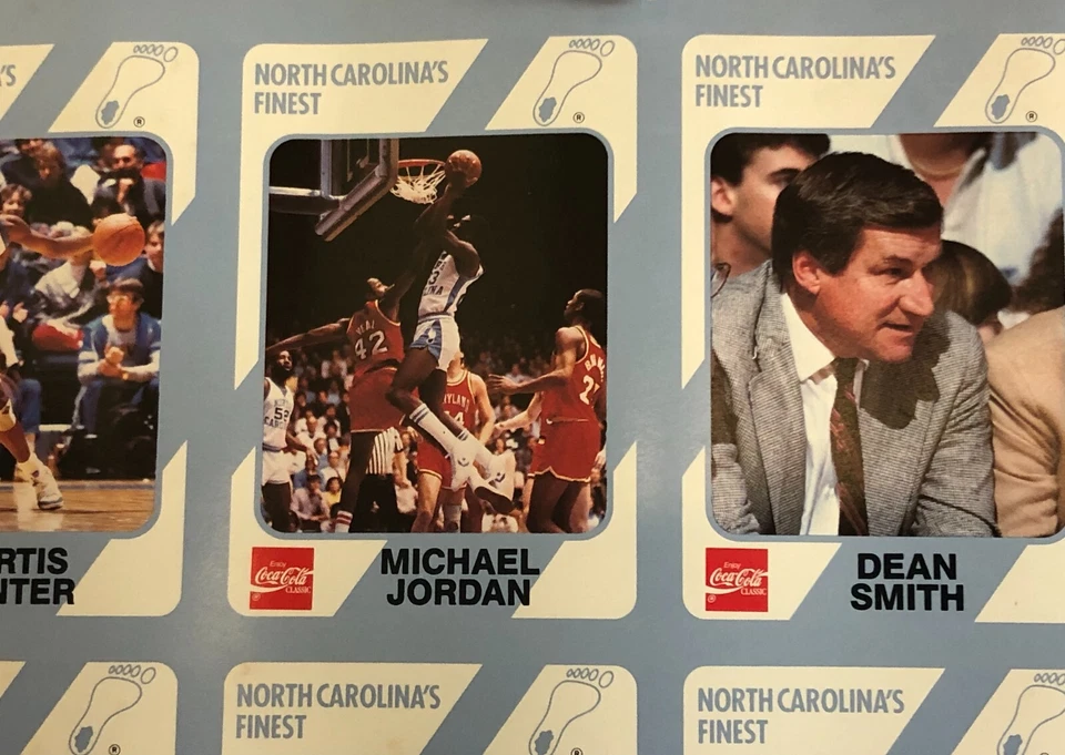 Coca-Cola North Carolina 1989 100 tarjetas hoja sin cortar con 6 tarjetas de Michael Jordan Foto 2 de 4