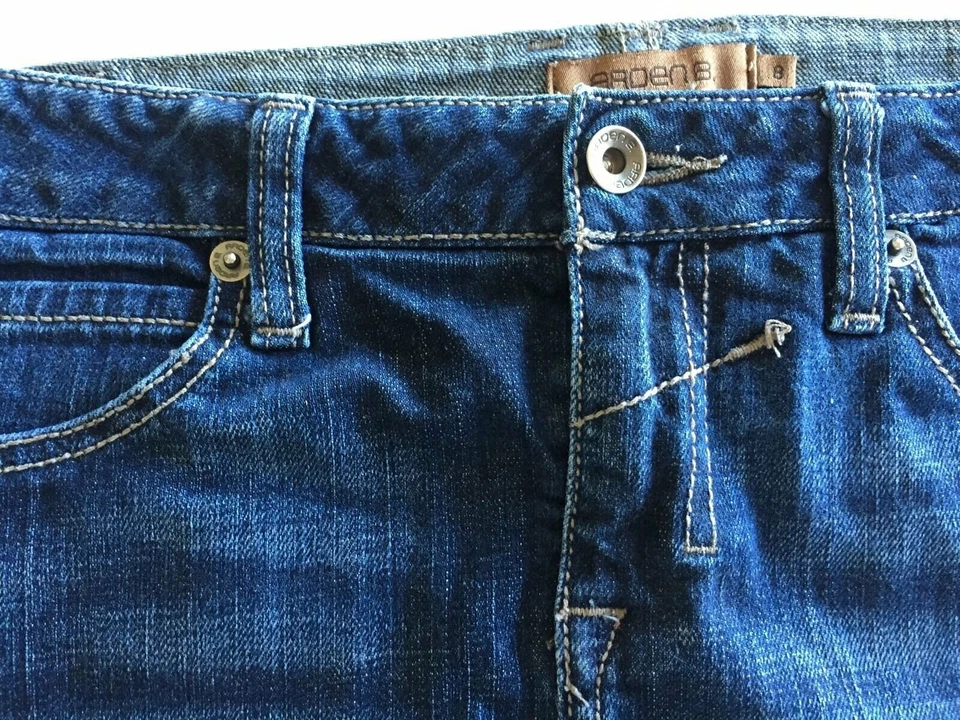 Arden B. Mini Cut off Distressed Skirt Denim Jean Size 8 - Image 4 of 4