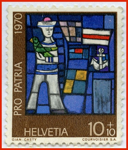 Sellos semipostales usados de Suiza surtidos Pro Patria 1956-1976 (8 sellos) - Imagen 4 de 9