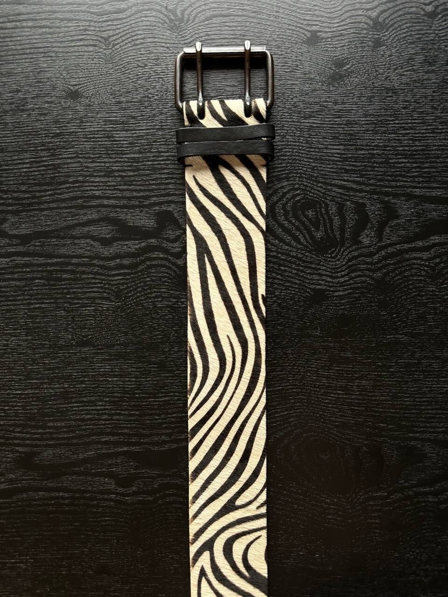 Haider Ackermann SS 16 wide leather belt zebra pattern ponny