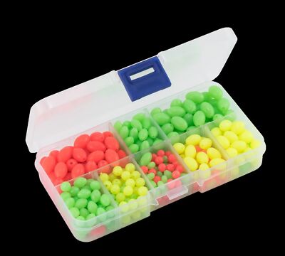  500pcs Fishing Glowing Beads Oval Luminous Plastic Mix Color Tackle