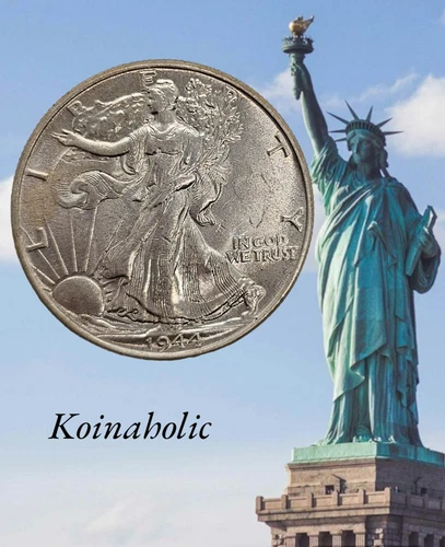 1944 Walking Liberty Half Dollar Brilliant Uncirculated,  Free Daily Shippin