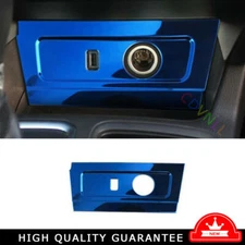 Fit For Ford Escape Kuga 2017-2019 Blue Steel USB Socket Control Frame Trim 1PCS