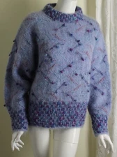 AMAZING Brinion Heaton Sz S M Furry Fluffy Mohair Hand-Knit UK Sweater Pullover