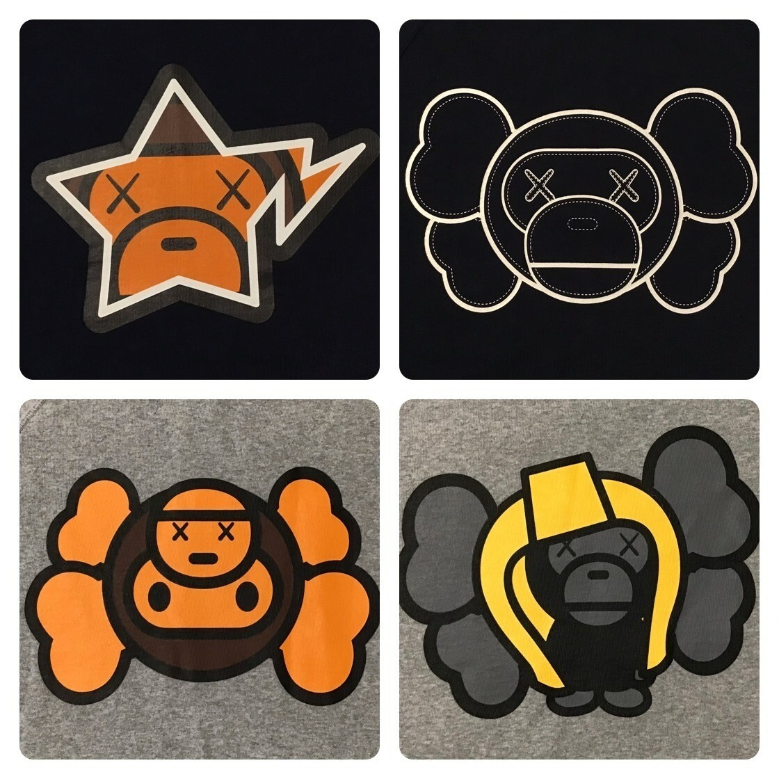 Reversible BAPE × KAWS MILO sweat shirt a bathing ape NIGO Size S