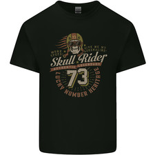 Skull Rider Motorcycle Biker Motorbike Mens Light Cotton T-Shirt