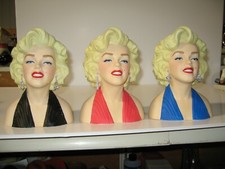 Marilyn Monroe 7 Inch Porcelain Head Vase Red,Black or Blue