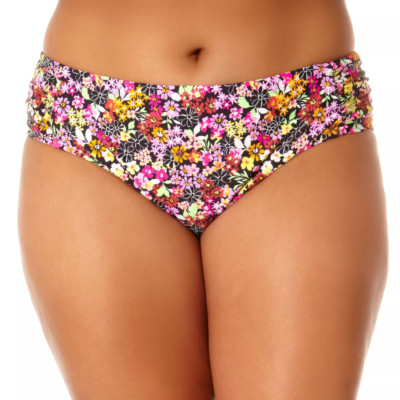 Salt + Cove Juniors' Plus Size Floral-Print Side-Ruched Swim Bottoms Size 3x